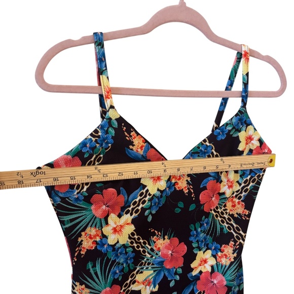 Jane Norman London Floral Tropical Bodycon Dress Black Multicolor US 8 / UK 12 - Picture 10 of 11
